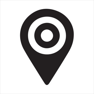Location pin icon with vector silhouette