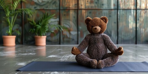 Wall Mural - teddy bear on a chair