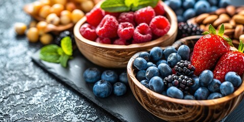 Wall Mural - berries in a bowl