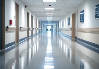 Canvas Print - Empty Hospital Corridor