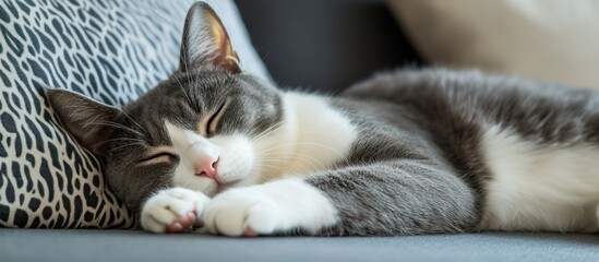 Sleeping Cat on a Couch