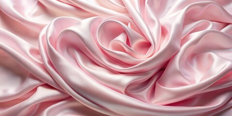 Wall Mural - Soft pink silk fabric gracefully drapes and flows, creating a serene and elegant visual effect, silk, fabric, pink, drapes, flows