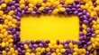 © Udomner - Bright yellow and purple jellybean frame for a fun and vibrant photo display , colorful, bright, yellow, purple, jellybean, frame