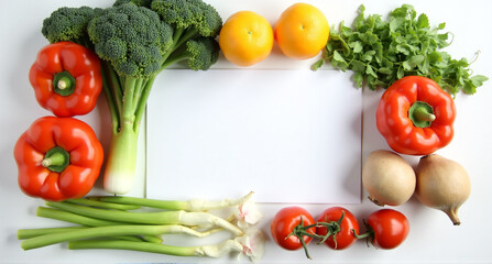 Poster - vegetables on a white background