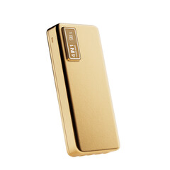 Aufkleber - Golden Mobile Devices Charging Power Bank. 3d Rendering