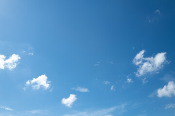 Wall Mural - nature sky blue background, clear sky cloud, sunny day morning in winter, nature landscape daylight 
