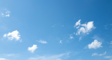 Wall Mural - nature sky blue background, clear sky cloud, sunny day morning in winter, nature landscape daylight 