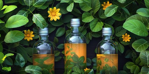 Wall Mural - bottle with sunflower oil