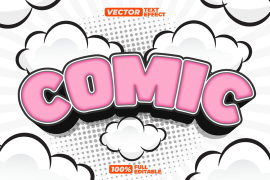 3D pink black or white comic text effect Background