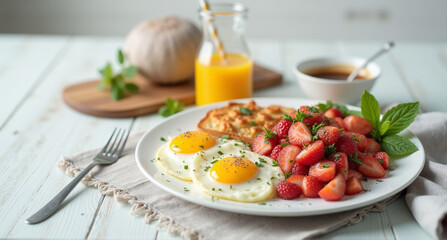 Canvas Print - salad with eggs and tomatoes