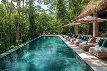 Wall Mural - Luxury Resort Pool in a Tropical Jungle