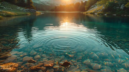 Poster - a ripples in a body of water.