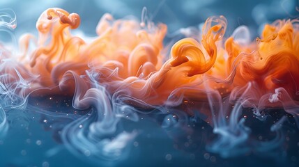 Poster - orange smoke in the water. 