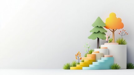 Development strategy flat design, side view, business theme, animation, colored pastel