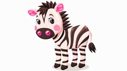 Sticker - This charming zebra art brings wildlife to life, perfect for childrens books and vibrant art prints that spark joy and imagination.