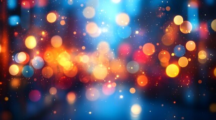 Canvas Print - Abstract Festive Lights Blurred Background