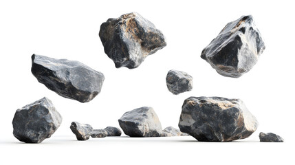 Falling Stones isolated on white background