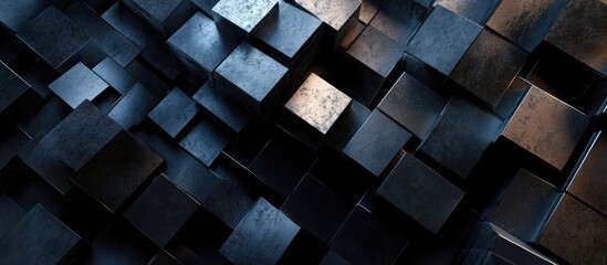 Poster - 3D rendered dark geometric backdrop