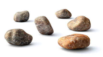 Falling Stones isolated on white background