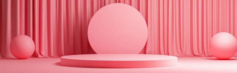 Aufkleber - 3D Abstract Minimal Scene Featuring Geometric Shapes Promotional Display for Products Showcase Arrangement Cosmetic Item Presentation Podium Stage or Platform