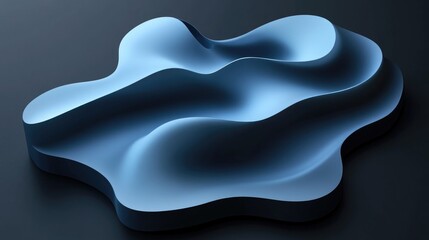 Poster - 3D Creative Blue Shape on Dark Grey Background for Branding