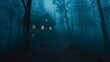 © Ajay - Haunted house in the forest at night. Horror Halloween concept image.