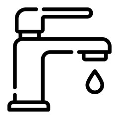 water tap line icon