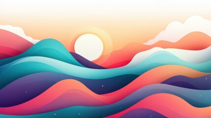 Wall Mural - Vibrant gradient background with a unique grainy texture, perfect for modern designs and digital illustrations in a cartoon style.