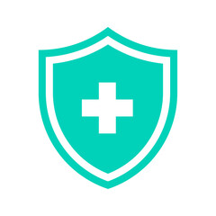 Wall Mural - shield with cross icon