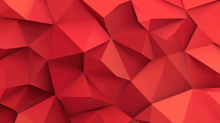 Poster - A vibrant red polygon background, blending modern flat illustrations with playful textures for a unique visual appeal.