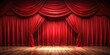 © Nasnunt - Red theatre stage curtains hanging in a dramatic setting ,  rendering, stage, theatre, red, curtains, dramatic, entertainment