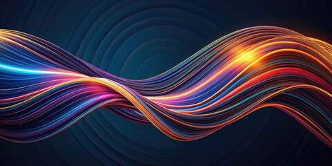 Abstract background with dynamic flow of wavy lines on dark backdrop, abstract, background, wavy, lines, dynamic, flow