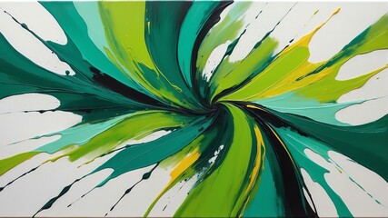 Wall Mural - minimalist abstract oil painting featuring different colors on white background