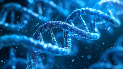 Poster - DNA helix showcasing the intricate structure of our genetic code. The image captures the complexity and beauty of life at most fundamental level.