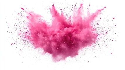 Wall Mural - pink splashes on white