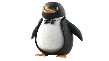 Cute Cartoon Penguin in Tuxedo