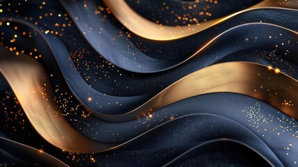 Wall Mural - An image of a golden swirl effect with sparkles and cosmic elements,