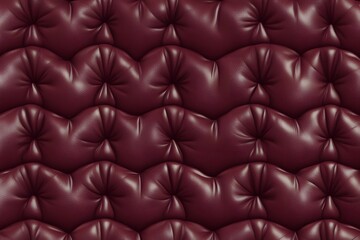 Wall Mural - A seamless pattern of quilted leather in rich burgundy with a soft plush texture, AI Generated