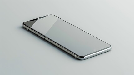 Poster - Modern smartphone mockup isolated on white background, 3d rendering of sleek mobile device design with blank screen, ideal for app development, user interface presentation, digital product display, an