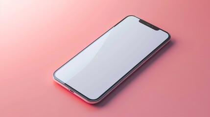 Poster - realistic 3d smartphone mockup in isometric view with blank screen for ui and ux design presentation