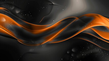 Poster - orange and black abstract wallpaper design - modern desktop background featuring bold geometric patt