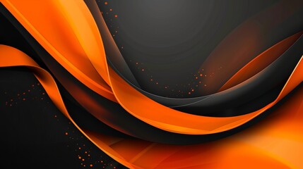 Poster - orange and black abstract wallpaper design - modern desktop background featuring bold geometric patt