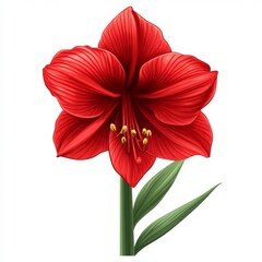 Wall Mural - vector graphic of a red amaryllis flower