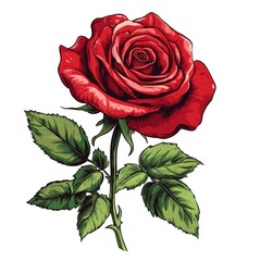 Wall Mural - vector graphic of a red rose