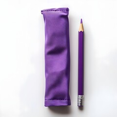 Poster - Minimalist and Elegant Purple Pencil Case Isolated on a Clean White Background Perfect for Office School or Art Supplies