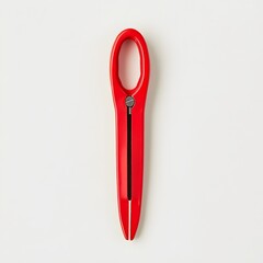 Poster - Centered Red Hole Punch a Classic Office Tool Isolated on a Light Minimalist Background Showcasing a Conceptual and Abstract Design