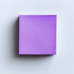 Poster - Close up of a purple sticky note pad placed at the center of a light background creating a minimalist and clean composition for office stationery or workspace related concepts