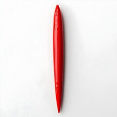 Poster - A red letter opener a functional and essential office tool is placed at the center of a plain simple background showcasing its sleek and minimalist design
