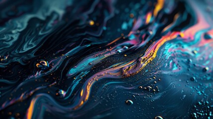 Poster - Vibrant liquid abstract background with flowing swirls of colorful paint, dynamic fluid art with marble effect, perfect for modern design projects, digital art, and creative branding – ideal for wallp