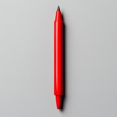Poster - Vibrant red marker placed at the center of a plain minimalist background  Simple graphic design element perfect for branding marketing and creative projects